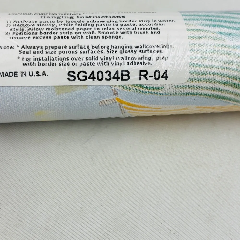 York Washday Blues Wallpaper Border 5 Yards Laundry Clothesline SG4034B